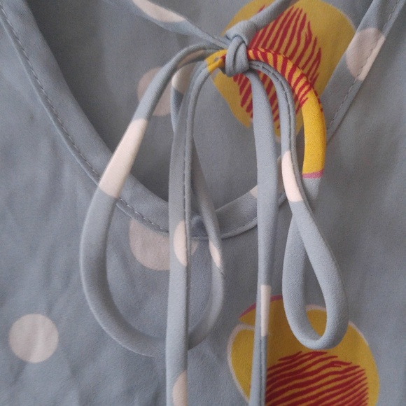 Light Blue Fish Pattern Blouse - Picture 5 of 6